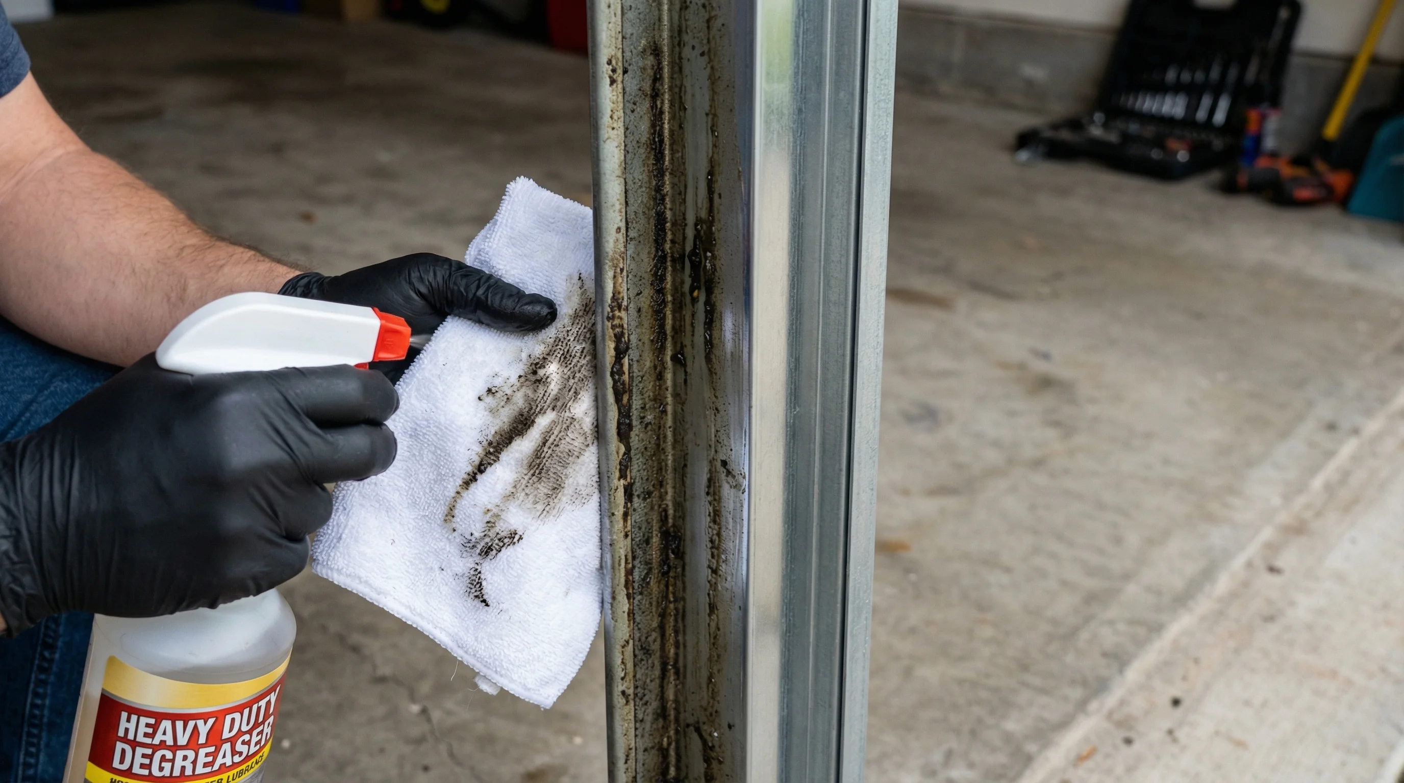 Cleaning garage door tracks the right way