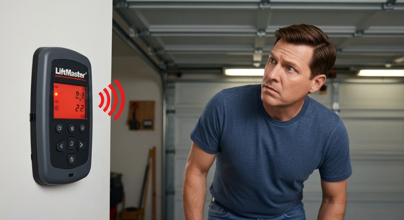 Garage door opener beeping with warning light on