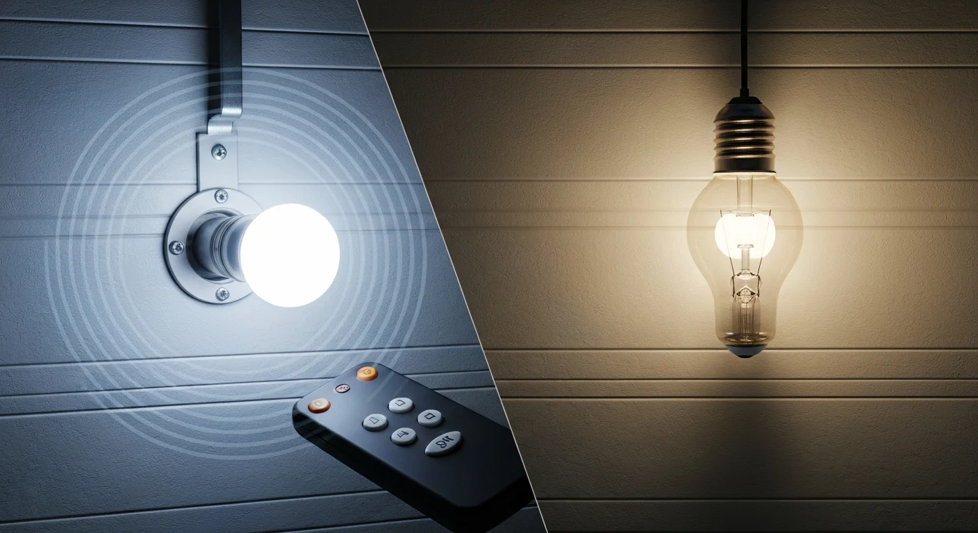 Garage door opener with LED bulb installed causing remote interference