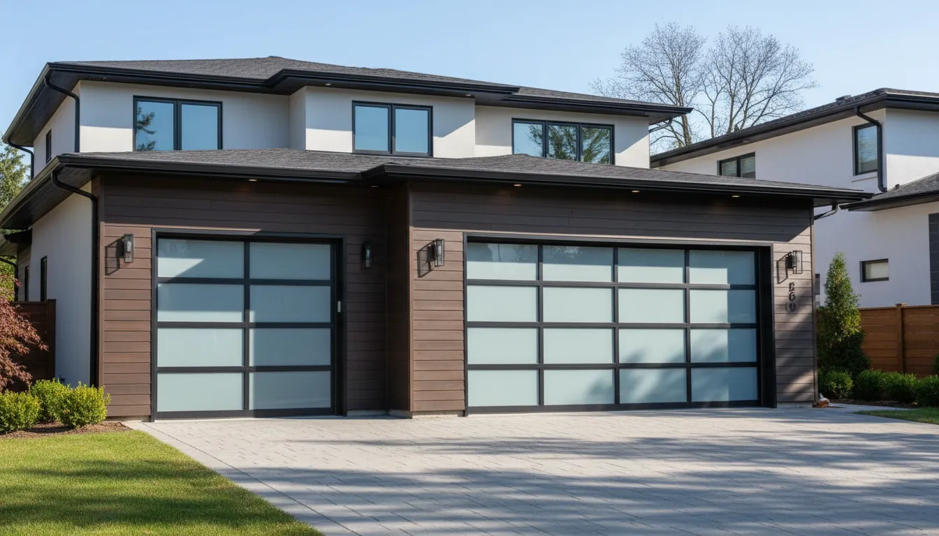 Comparison of different garage door sizes - single and double car