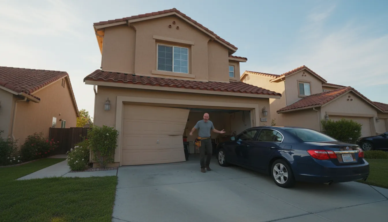 Stuck garage door that won't open fully