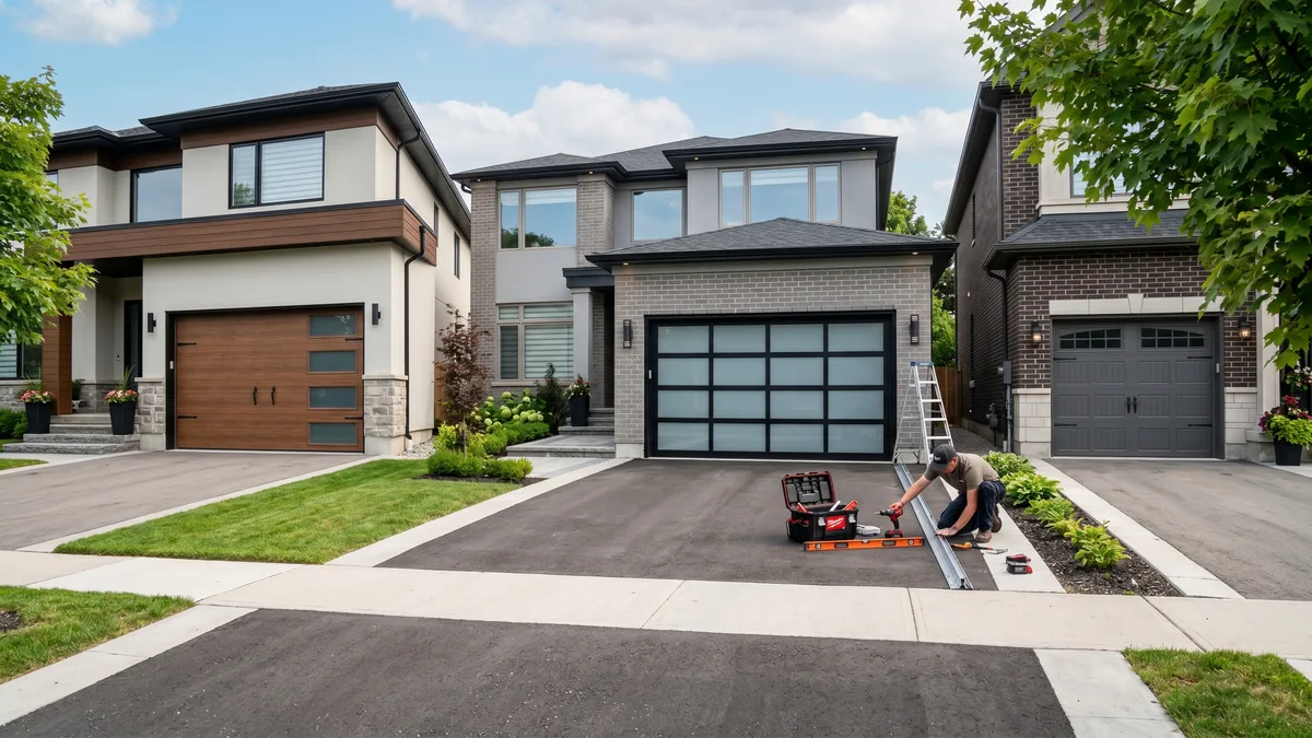 Range of garage door styles on Toronto-area homes