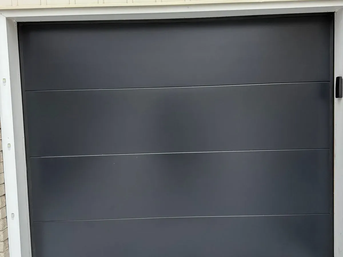 Charcoal double door with full window top section