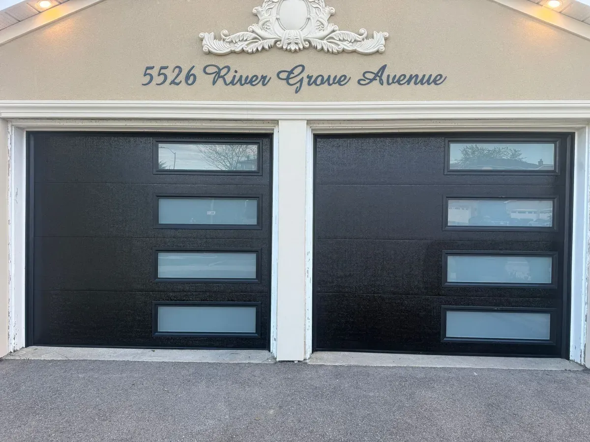 Custom double garage door — GTA residential
