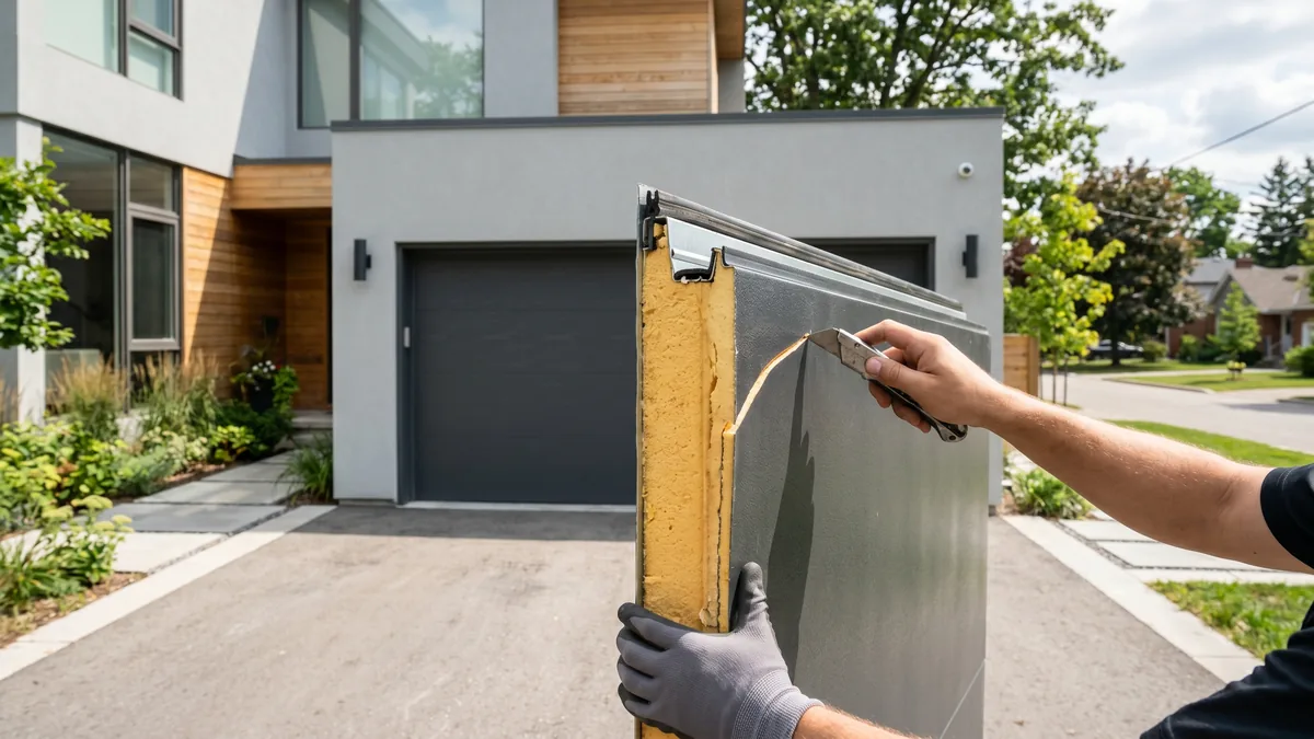 Insulated garage door installed on a Toronto home