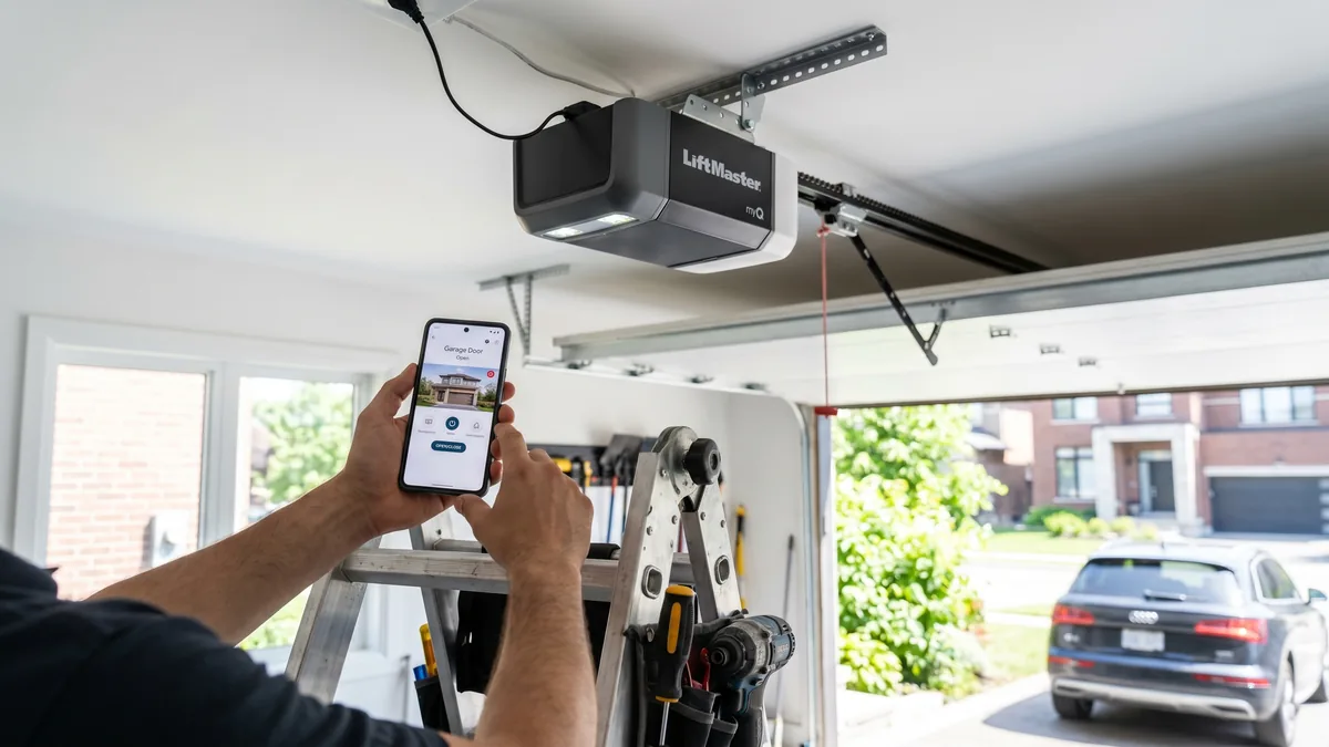 Smart WiFi garage door opener installation in the GTA