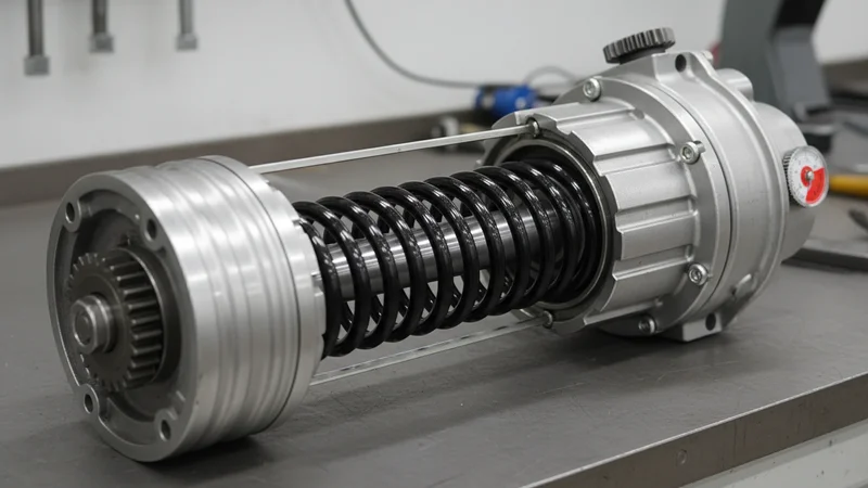 Wayne Dalton TorqueMaster spring tube system mounted above garage door